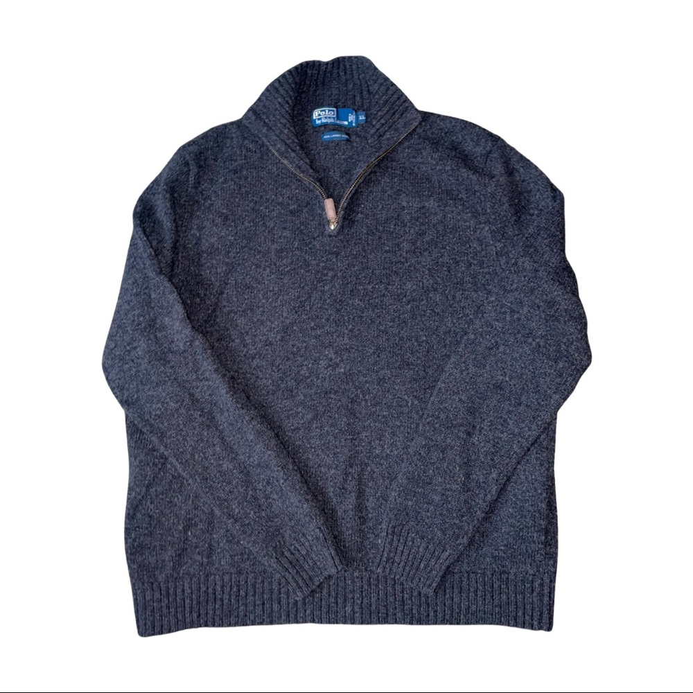Mens POLO Ralph Lauren wool half zip sweater